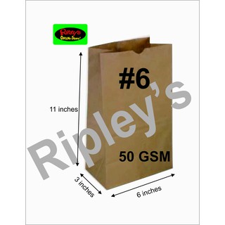 #6 Brown Paper Bags approximately 100pcs/pack (wholesale)