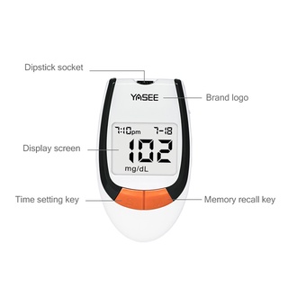 Yasee Glucometer Blood Sugar Monitor Glucose Meter Set + 50pcs Test Strips + 50pcs Lancets Testing K