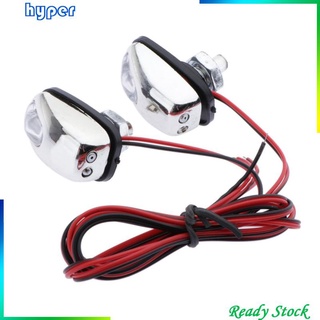 2x Car Wiper Washer Eyes Spout Windshield Water Jet Spray Nozzle LED Light