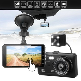 △▽◙Dash Cam 4 inch Touch Screen Car DVR 1080P HD 170° Wide Angle Automotive Recorder Rearview Camera