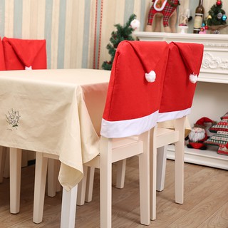 Christmas Dinner Decoration Santa Claus Hat Chair Back Cover (6)