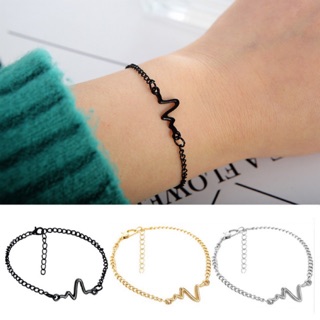 Cherry ChSimple personality ECG lightning heartbeat frequency bracelet, student fashion accessories
