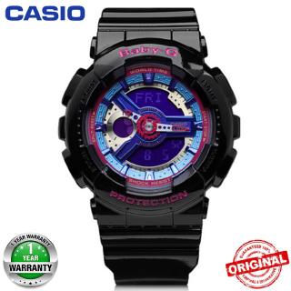 (Hot sale)Casio Baby-G BA110 Black Blue Girls Wrist Watch Women Sport Watches