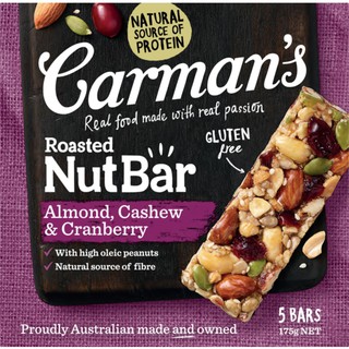 Carman's Almond, Cashew & Cranberry Nut Bars (5-pack), 175g