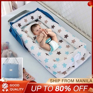 Portable Baby Bassinet Crib Mattresses Lounger for Newborn Breathable and Sleep Nest Travel Bed