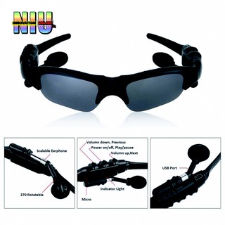 Sunglasses Sport MP3 Music Player Headphone (Black) (1)