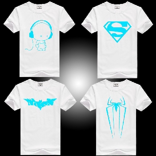 Luminous Short Sleeves T-Shirts For Boys Girls Spiderman Batman T Shirt Kids Top (9)