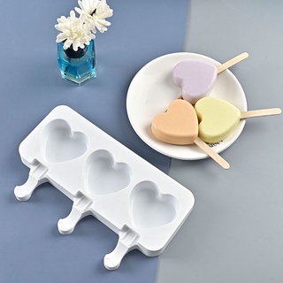 Ice Cream Mold Heart Shape Silicone Popsicle Form Maker Ice Lolly Moulds Ice Cube Tray