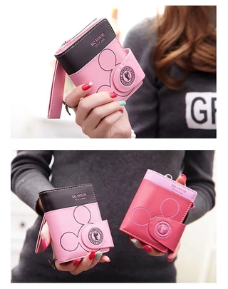 Wallet For Women Short Korean Cute Cartoon Zipper Buckle Wallet Folding Student Ladies Small Wallet (7)