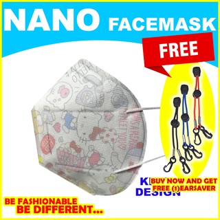 WASHABLE 10pcs Pastel Hello Kitty Design Nano Mask