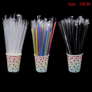 【ChitengYeCool】 100Pc Clear Individually Wrapped Drinking Pp Straws Drinks Straws Party Supplies Hot