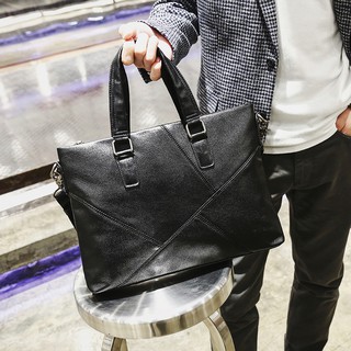Texture ▶Simple men's handbag briefcase leisure travel computer file bag shoulder bag Korean version