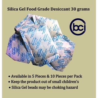 Silica Gel Food Grade Desiccant 30 Grams Variation of (5 Pieces per Pack) & (10 Pieces per Pack)
