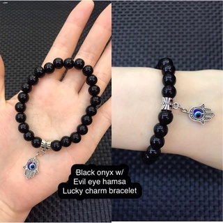 bracelets☾Evil eye hamsa w/ stone crystal lucky charm bracelet