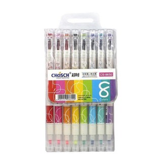 Chosch 2-in-1 Gel Pen and Highlighter Dual Tip Set (CS-8650) School Office Supplies Art Colorful