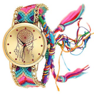 [Maii] W0070 Dream Catcher Woven Mandala Bracelet Jewelry Watch (Random Color)