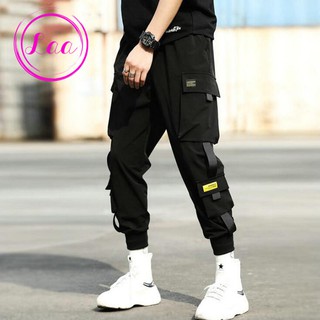 【Laa】｛COD｝ plus size overalls male tide brand summer beam feet Korean version of the trend Harlan loose elastic casual pants unisex (1)