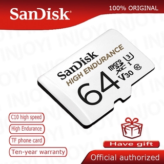 Hot Sell SanDisk Memory Card High Endurance Video Monitoring 32GB 64GB MicroSD Card SDHC/SDXC Class10 U3 V30 TF Card for Video Monitoring In Stock