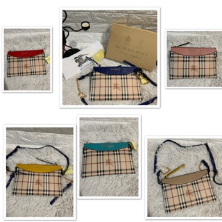 Burberry Haymarket Check and Leather Clutch