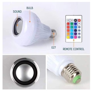 Wireless Bluetooth LED Bulb Light Speaker 12W RGB Smart Music Play Lamp Remote Control