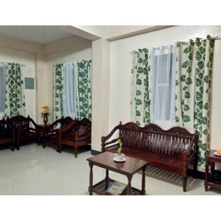 family❁1PC Printing Curtain Leaf Green 215x150cm with 8 Ring DIY combination curtains CURTAIN HANS