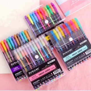 <XP755>12 Colors Gel Pens Set Neon Glitter Pens for Kids Adult Coloring Books Journaling Art