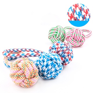 pet toy chew knot toy cotton braided rope puppy dog clean teeth