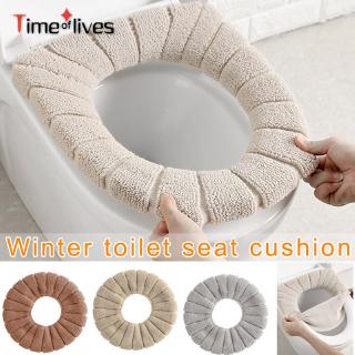 Bathroom Toilet Seat Cushion Closestool Washable Soft Warmer Mat Cover Pad