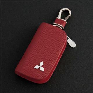 Mitsubishi Key Cover Case keychain Holder Leather Smart Remote case Fob Case shell Pouch Keyring (3)