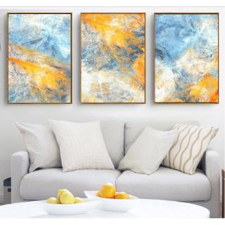 Dream Blue and Yellow Abstract Art Canvas Paintings Modular Pictures Wall Art Canvas for Living Room