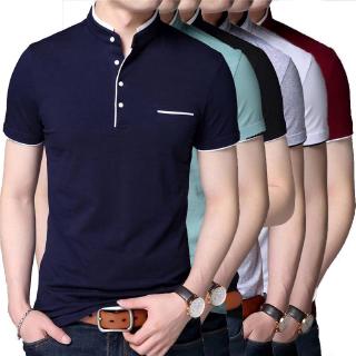 Men's Fashion Short Sleeve T-shirt Summer Polo Shirt