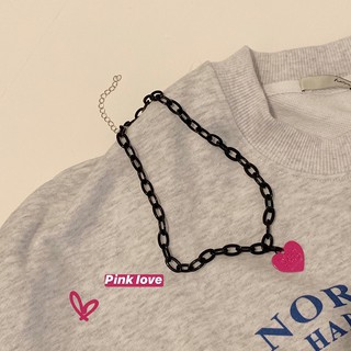 Love Alloy Pendant Necklace Female Hip-hop Personality Design Clavicle Acrylic Chain Necklace
