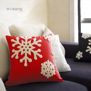 Christmas Winter Snowflake Style Cotton Linen Embroidery Throw Pillows Covers