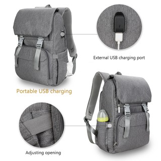 Diaper Bag With USB Interface Large baby nappy changing Bag Travel Backpack for mom Nursing bags (3)