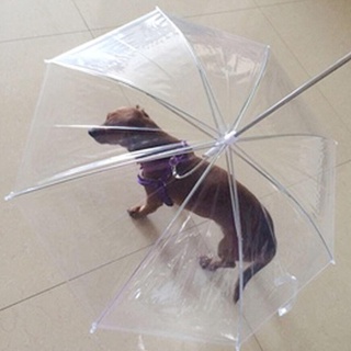 Dog Rain coats Cover Umbrella Walking Waterproof Clear Cover Built-in Leash Rain Sleet Snow Pet