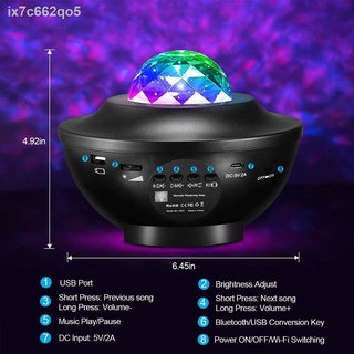 blutooth speaker❈♦﹊Galaxy Projector Speaker Night Light Rotating Starry Sky Projector Remote Control