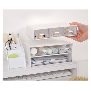 Minimalist Simple White Desk Drawer-type Storage Organizer Stationery Stackable DIY