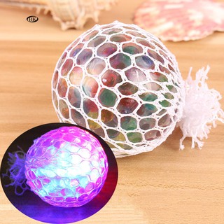 BK✿Funny Glowing Squishy Grape Squeeze Ball Mesh Stress Relief Toy for Kids Adult