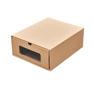 Kraft paper shoe box storage drawer type transparent paper box dormitory shoe storage box simple com