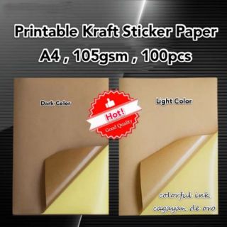 (100pcs)Printable Kraft Sticker Paper A4/100pcs/105gsm