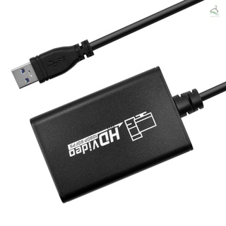 HD to USB3.0 Video Capture 4K30Hz Input & Loop Out/ Real-time Live Streaming/ Mic Input/ High-speed Transmission Black