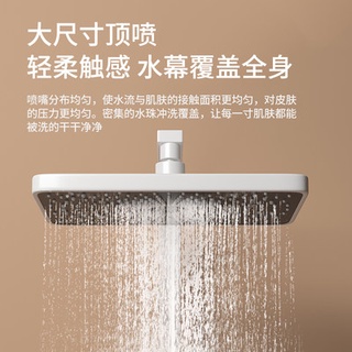 ⚾ュDigital display thermostatic shower set household White all copper faucet booster nozzle hanging w