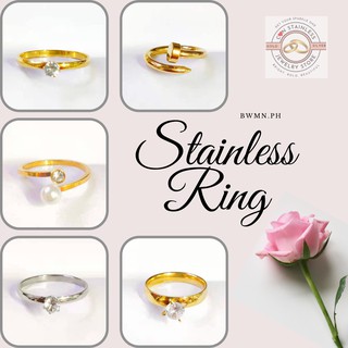 Bwmn.ph 18K STAINLESS GOLD RING 12pcs PER BOX sizes 16-20 HYPO-ALLERGENIC NON FADED WOMEN'S JEWELRY
