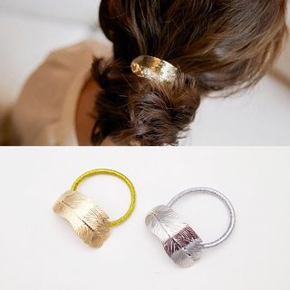 Korean Style New Alloy Leaf Hair Ring Head Rope Rubber Band Hair Accessories