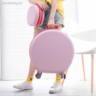 ◑✆✣Round suitcase small 20-inch trolley case female lightweight small password travel luggage net red ins tide