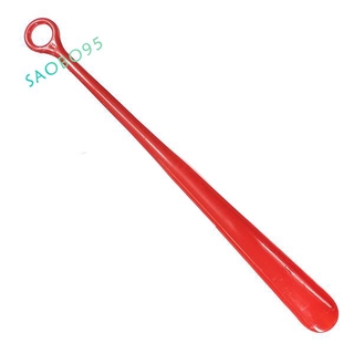 18.5inch Plastic Extra Long Handle Shoe Horn Shoehorn Flexible Easy Sturdy Slip Aid, 1x Red