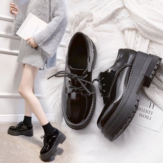 Platform shoes--Autumn new platform shoes female thick-soled Japanese JK small leather college retro style cute increase student all-match