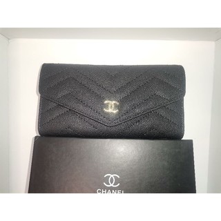 Top grade Chanel long wallet (caviar)