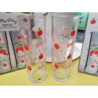 Hello Kitty 2 pcs Glass Water Tumblers 280 ml each