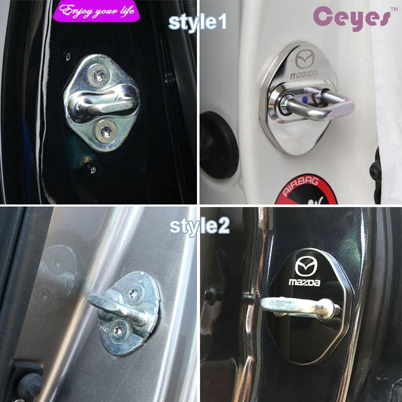 🚗MAZDA Car Accessories Door Striker Lock Protection Cover 4pcs (8)